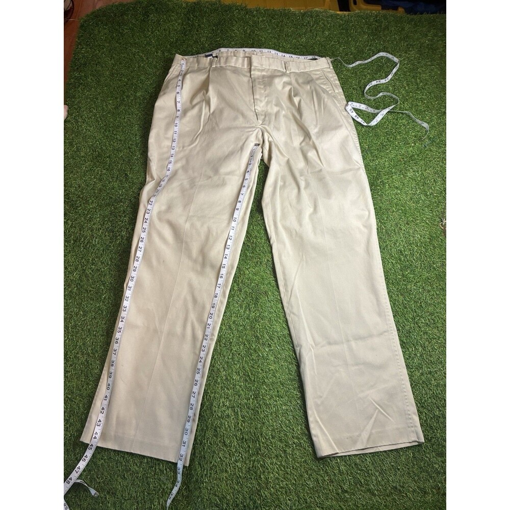 Lands’ End Men’s Khaki Dress Pants Size 42 Regular Classic Flat Front Casual